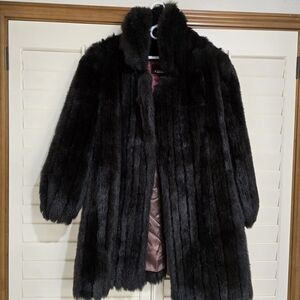 Jordache Luxurious Black Faux Fur Coat